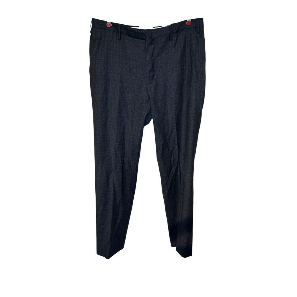 Incotex Mens Pants Monza‎ Lined Super 100's Wool Straight Checkered Gray Size 34